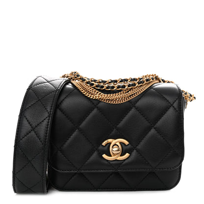 Chanel Lambskin Quilted Small Multiple Chain Flap Black 1 of 10