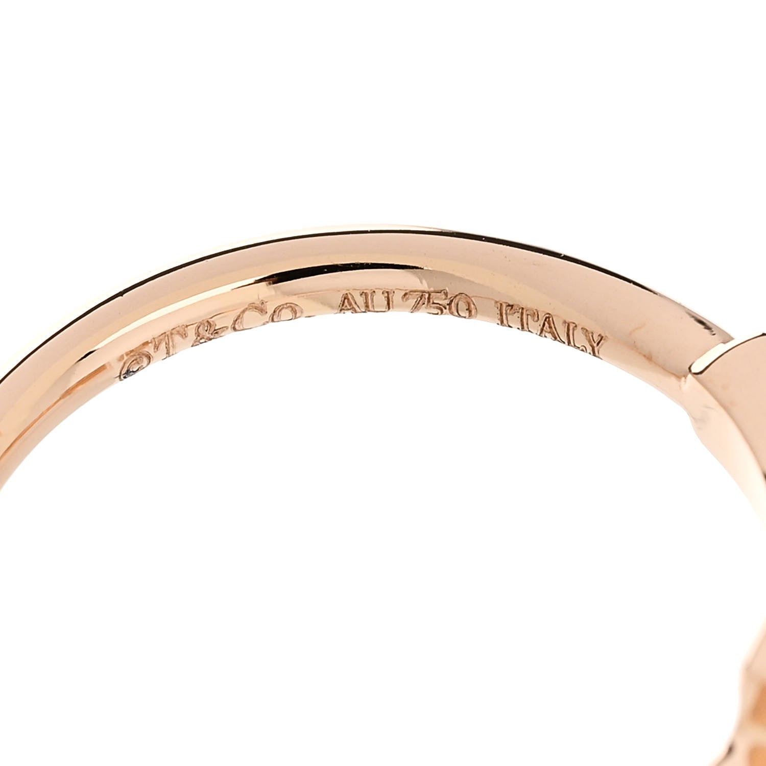 Tiffany 18K Rose Gold Diamond T Wire Ring 49 5 4 of 5