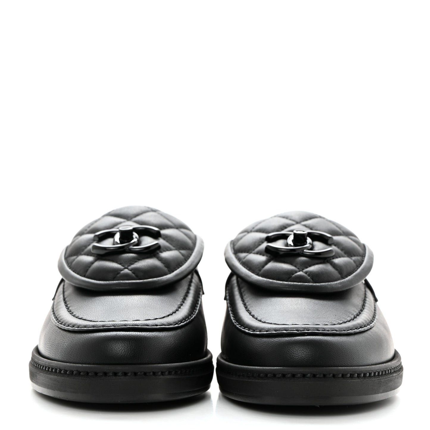 Lambskin Quilted CC Turnlock Loafers 37 Black