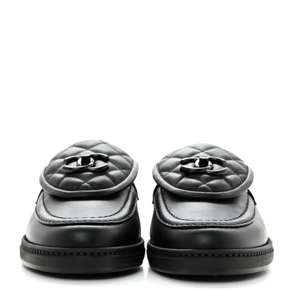 Chanel Lambskin Quilted CC Turnlock Loafers 37 Black 2 of 8