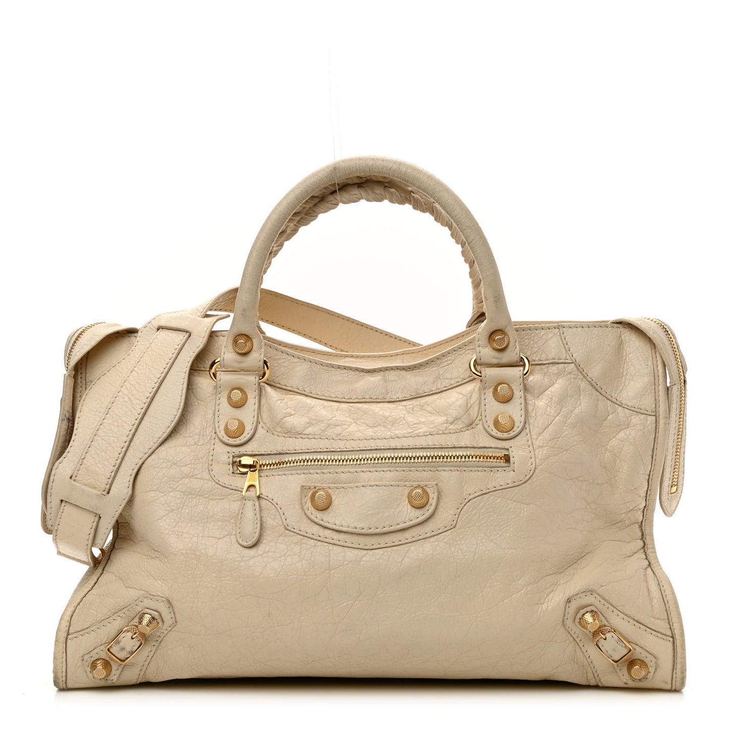 Agneau Giant 12 Gold Hardware City Blanc Creme Light Craie