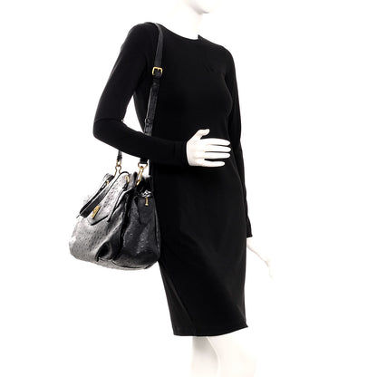 Marc Jacobs MARC By Ostrich Ozzie Aurora Satchel Tote Black 2 of 7