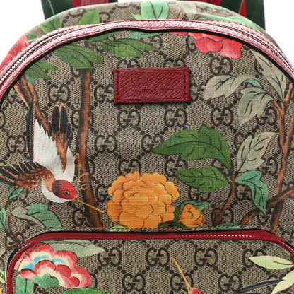 Gucci GG Supreme Monogram Tian Web Small Day Backpack Beige Multicolor Red 8 of 12