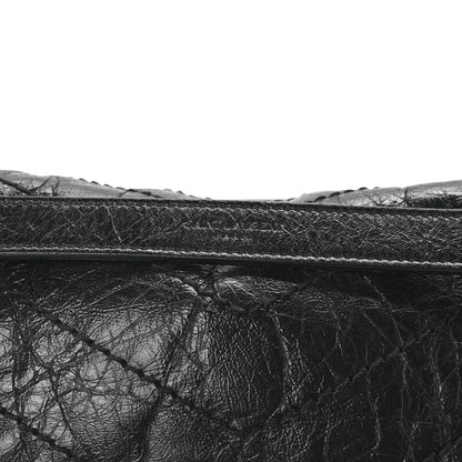 Saint Laurent Crinkled Calfskin Matelasse Monogram Large Niki Chain Satchel Black 8 of 12