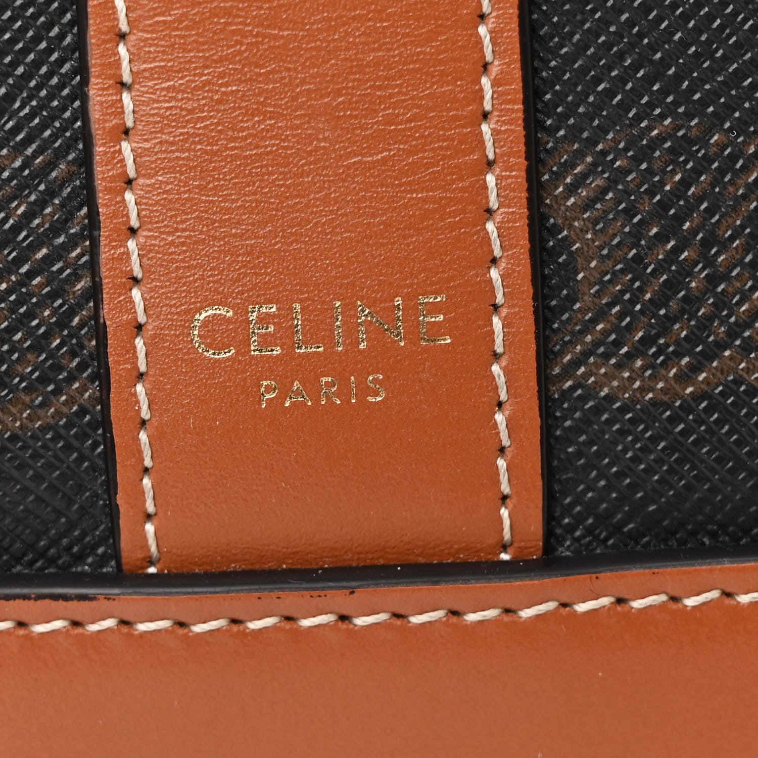 Celine Triomphe Canvas Calfskin Small Bucket Bag Tan 5 of 11