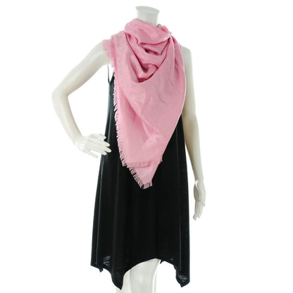 Louis Vuitton Silk Wool Monogram Shawl Pink 3 of 10