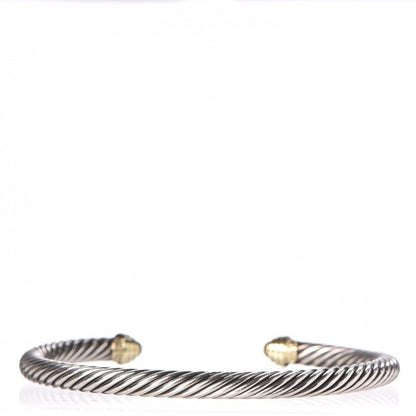 David Yurman Sterling Silver 14K Yellow Gold 5mm Cable Classics Bracelet 3 of 4