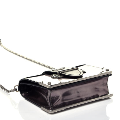 Prada Metallic Vitello Saffiano Cahier Bag Ferro Black 4 of 8