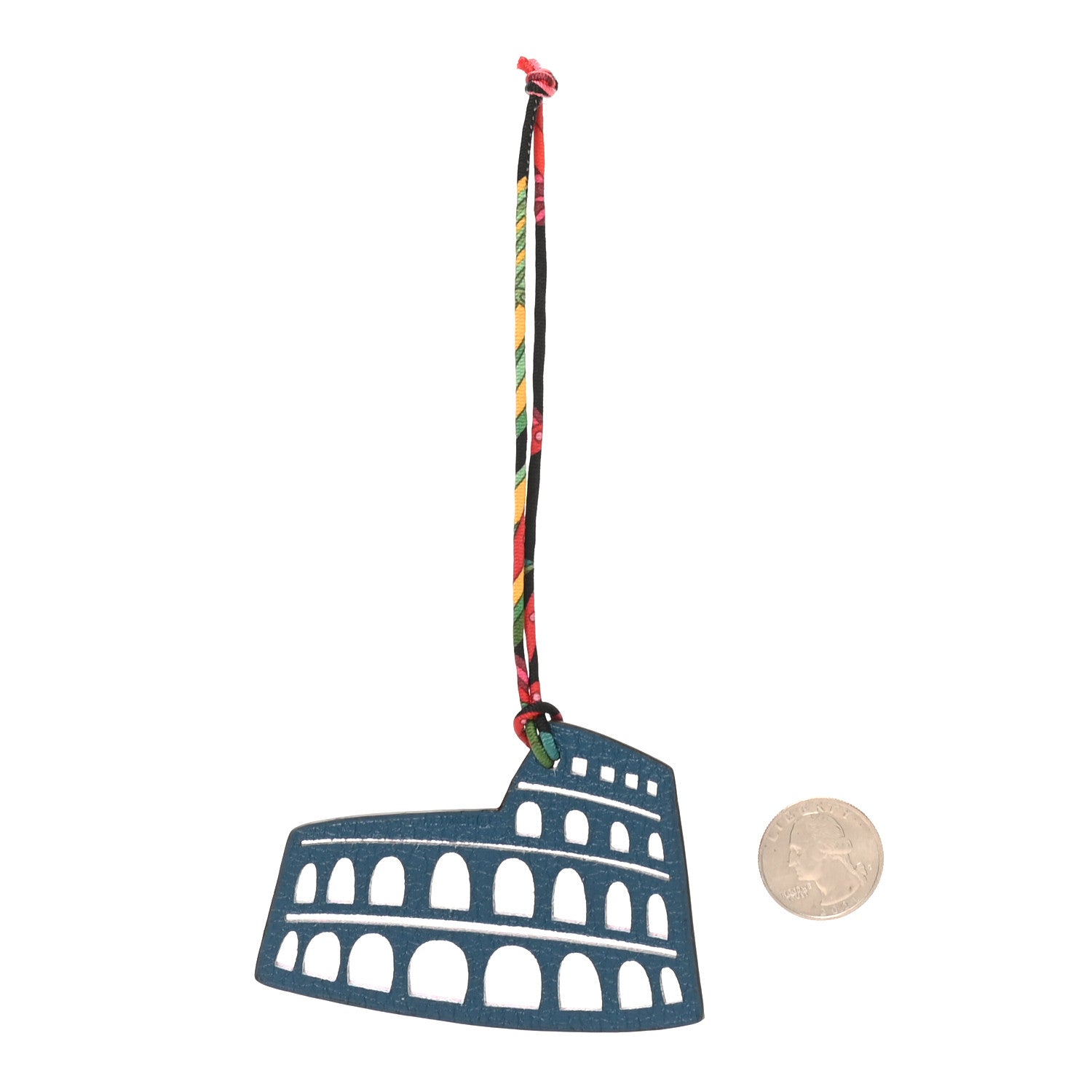 Hermes Togo Epsom Petit H Colosseo Bag Charm Colvert Rose Tyrien 2 of 4