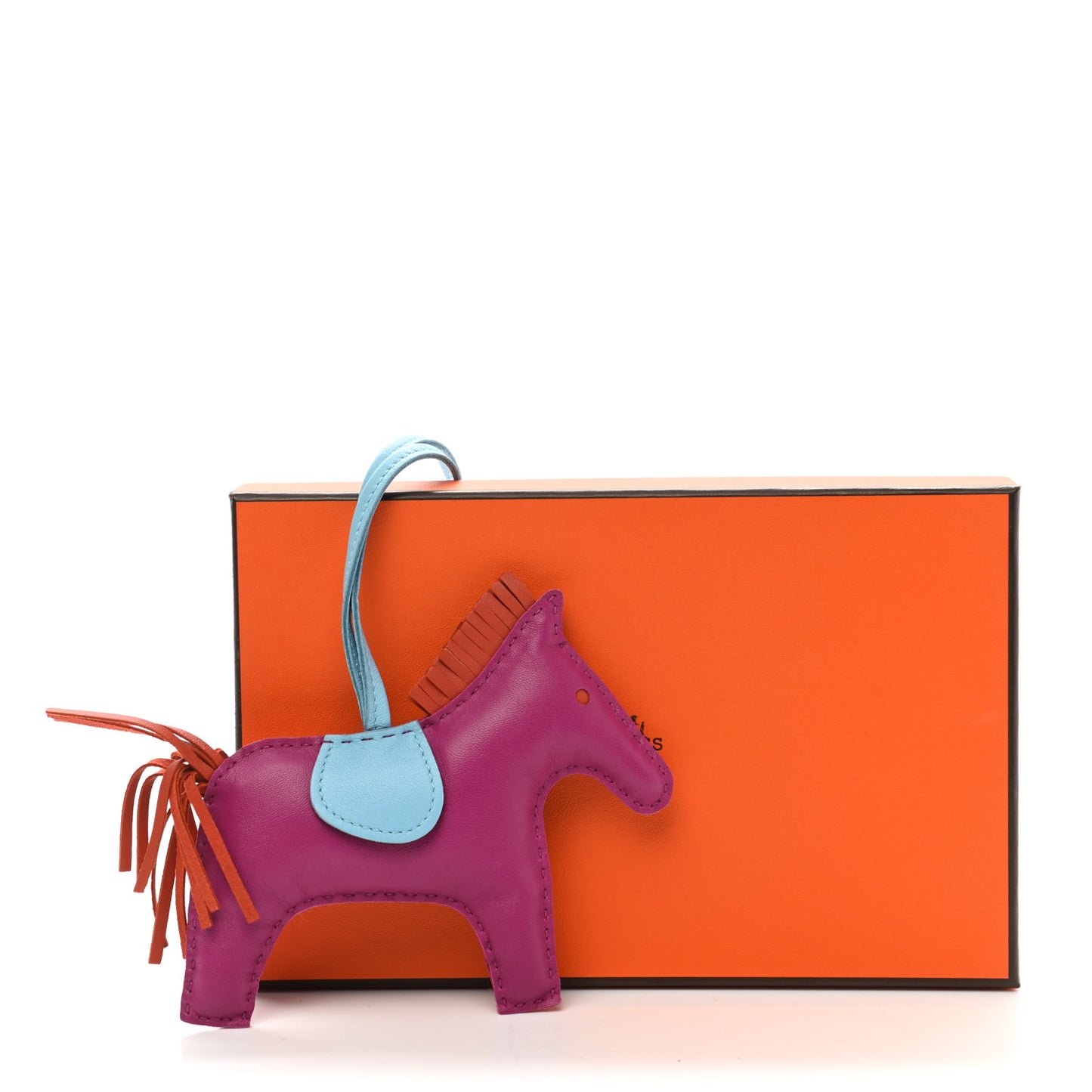 Milo Lambskin Grigri Rodeo Horse Bag Charm MM Rose Pourpre Cornaline Celeste