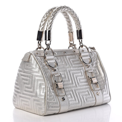 Versace Metallic Calfskin Snap Out Of It Bag Silver 3 of 12