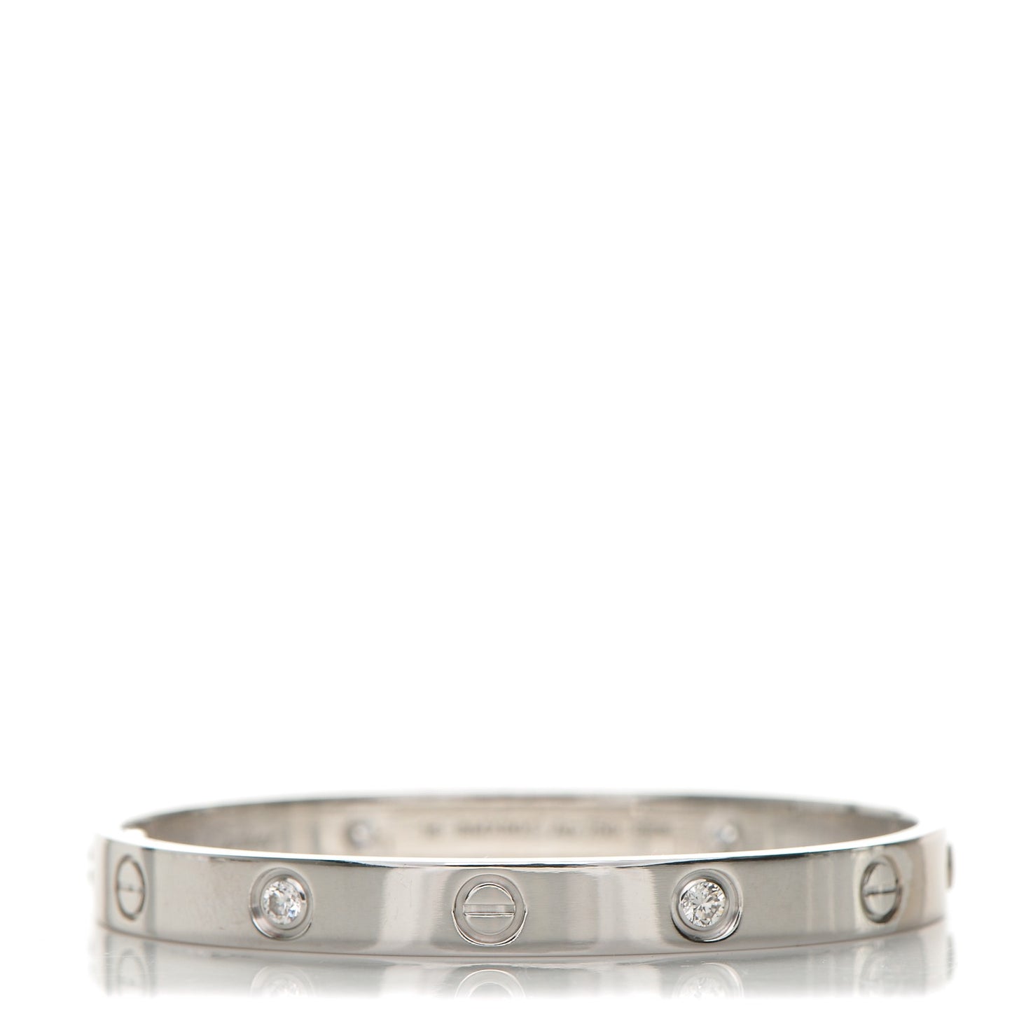 18K White Gold 4 Diamond LOVE Bracelet 16