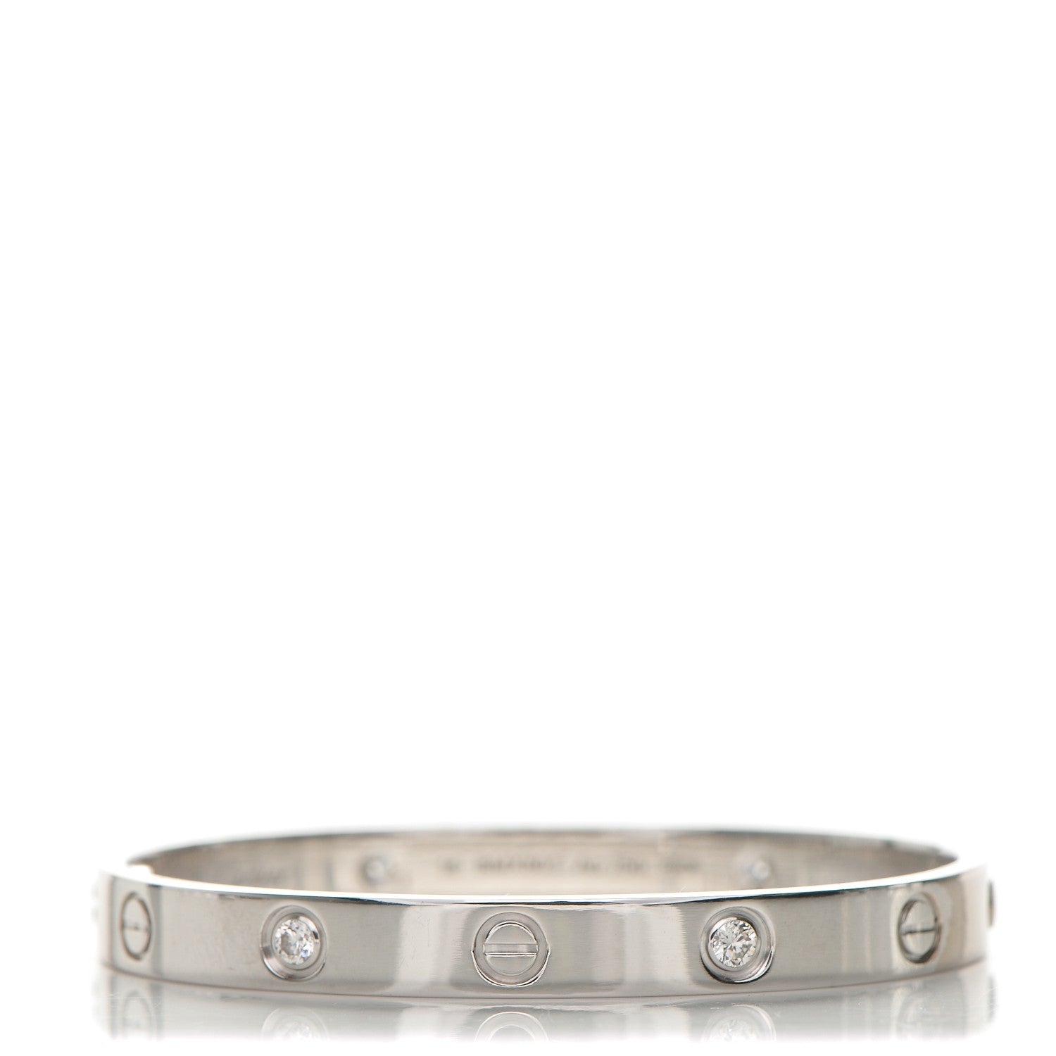 Cartier 18K White Gold 4 Diamond LOVE Bracelet 16 1 of 8