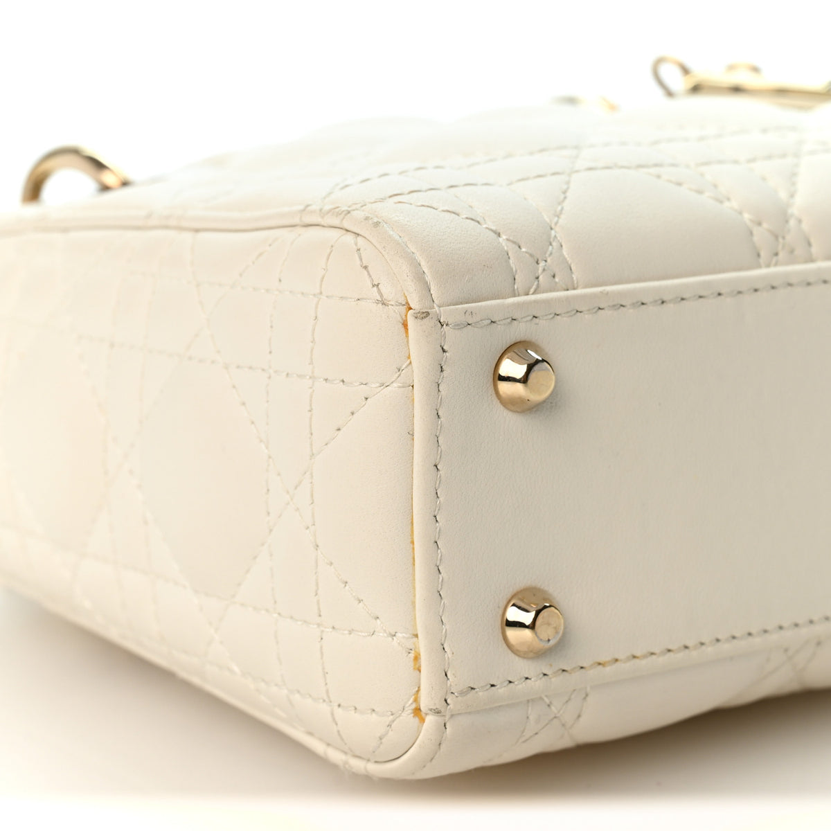 Christian Dior Lambskin Cannage Mini Lady Dior White 14 of 17