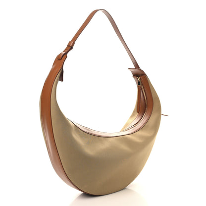 Khaite Canvas Calfskin Augustina Hobo Tan Honey 3 of 10