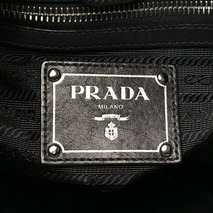 Prada Soft Calf Pleated Hobo Black 7 of 12