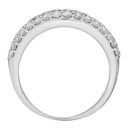 Parker & West by FASHIONPHILE 18K White Gold Diamond 1.00ctw Three Row Curved Band Ring 53 6.5 5 of 9
