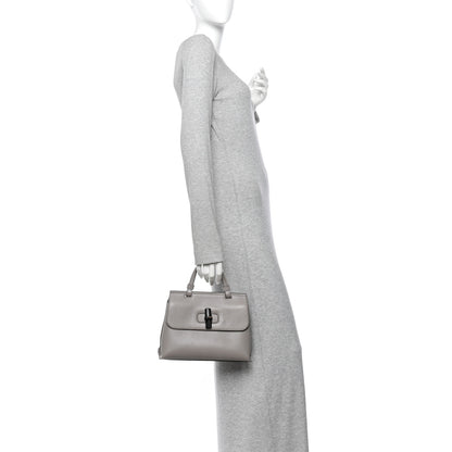 Gucci Cellarius Calfskin Small Bamboo Daily Top Handle Bag Storm Grey 2 of 10