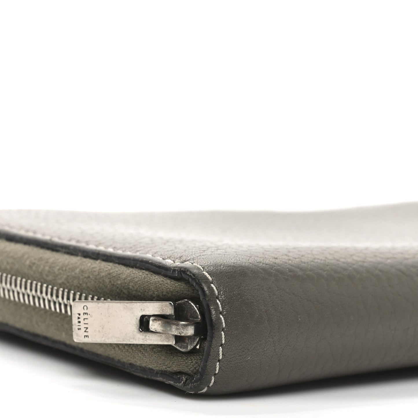 Drummed Calfskin Large Zip Around Multifunction Wallet Souris