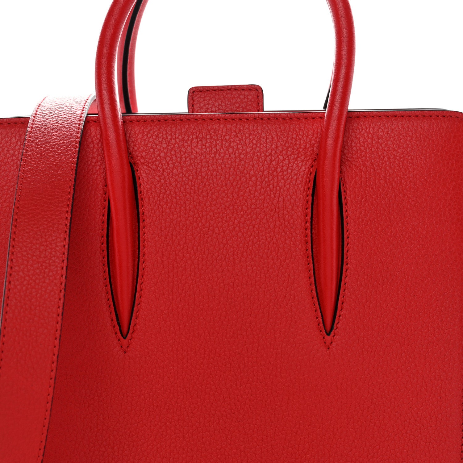 Christian Louboutin Calfskin Patent Studded Small Paloma Red 8 of 11