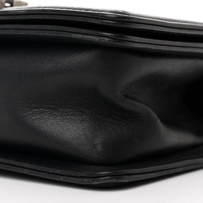 Chanel Calfskin Woven Small Boy Flap Black White 10 of 12