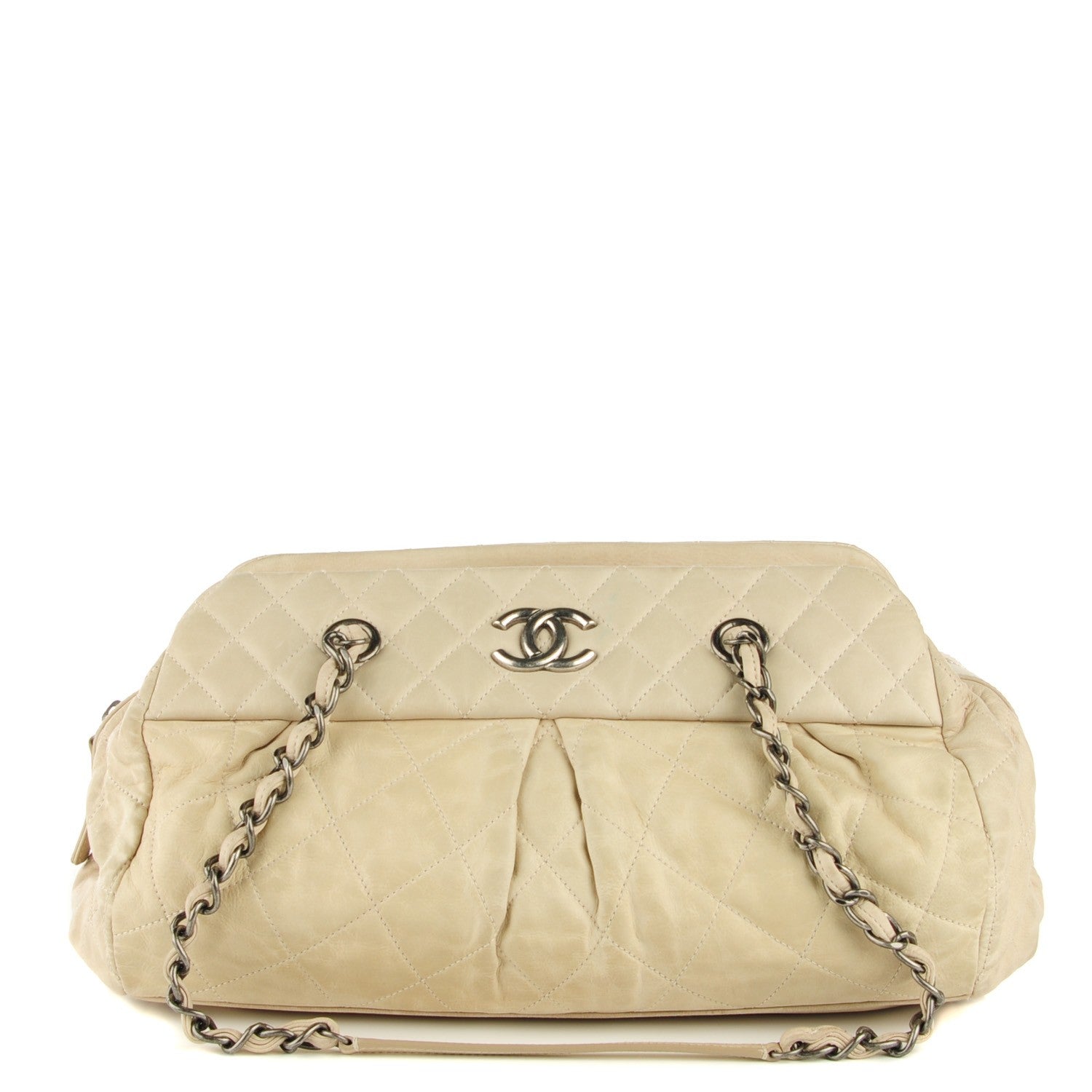 Chanel Iridescent Calfskin Chic Quilt Bowling Bag Beige Clair 1 of 7