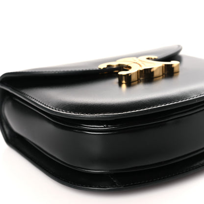 Celine Shiny Calfskin Besace Clea Chain Triomphe Black 8 of 9