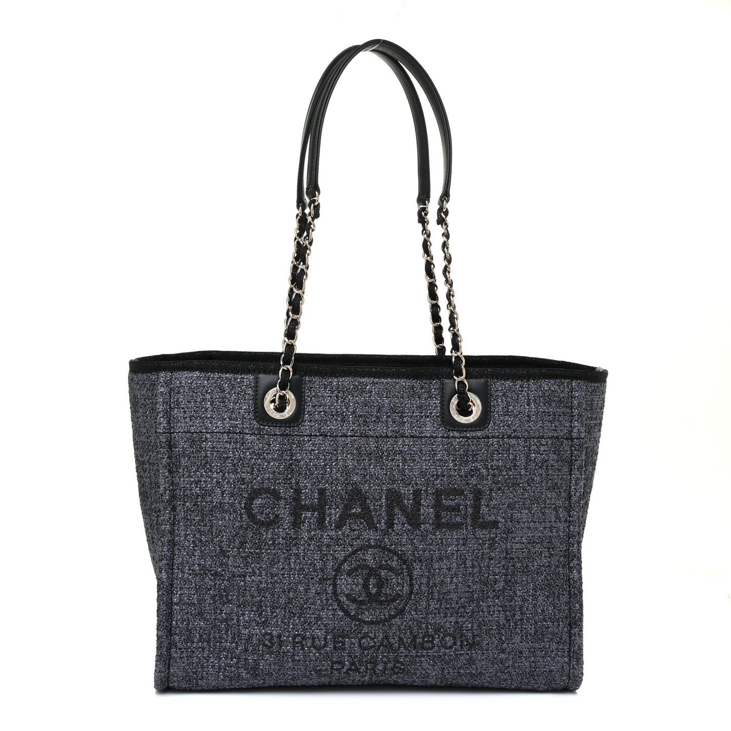 Lurex Boucle Small Deauville Tote Black