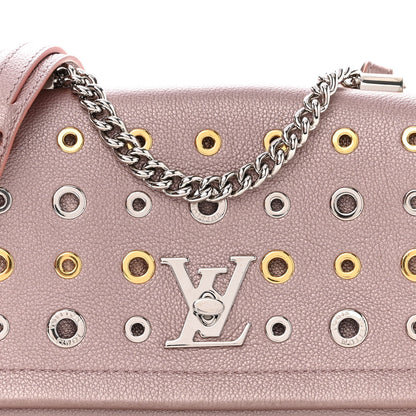 Louis Vuitton Soft Calfskin Eyelet Lockme II Chain Bag BB Rose Gold 7 of 12
