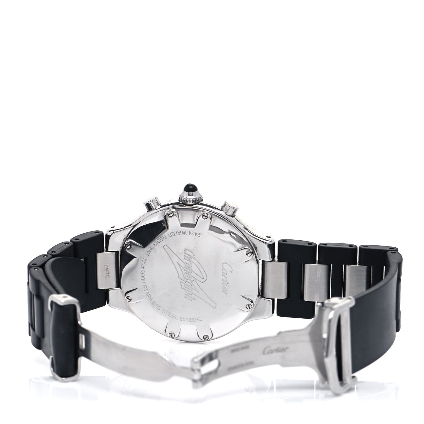 Stainless Steel Rubber 38mm Must 21 Chronoscaph Quartz Watch Black