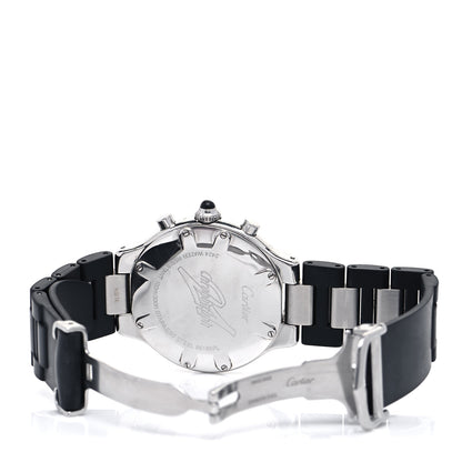 Cartier Stainless Steel Rubber 38mm Must 21 Chronoscaph Quartz Watch Black 4 of 5
