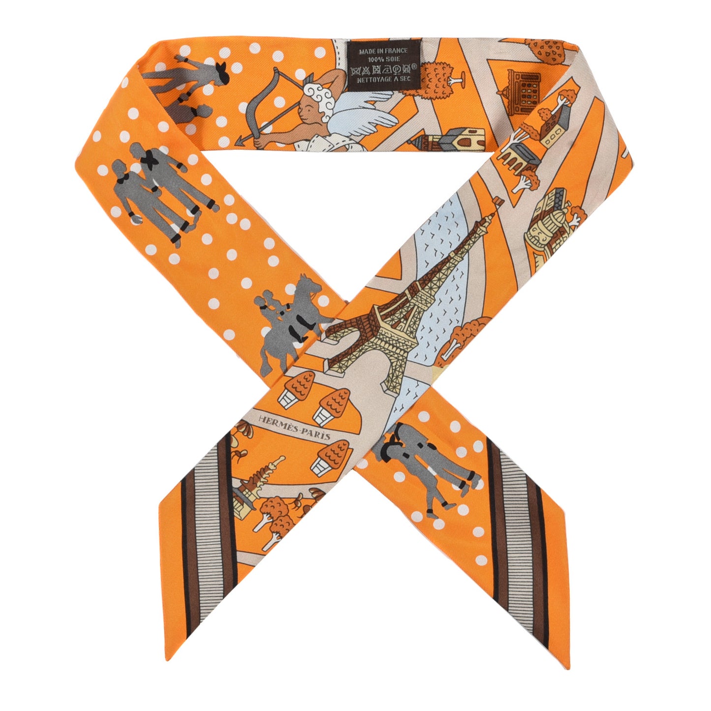 Silk Les Nouveaux Amoureux de Paris Twilly Orange Ciel Beige