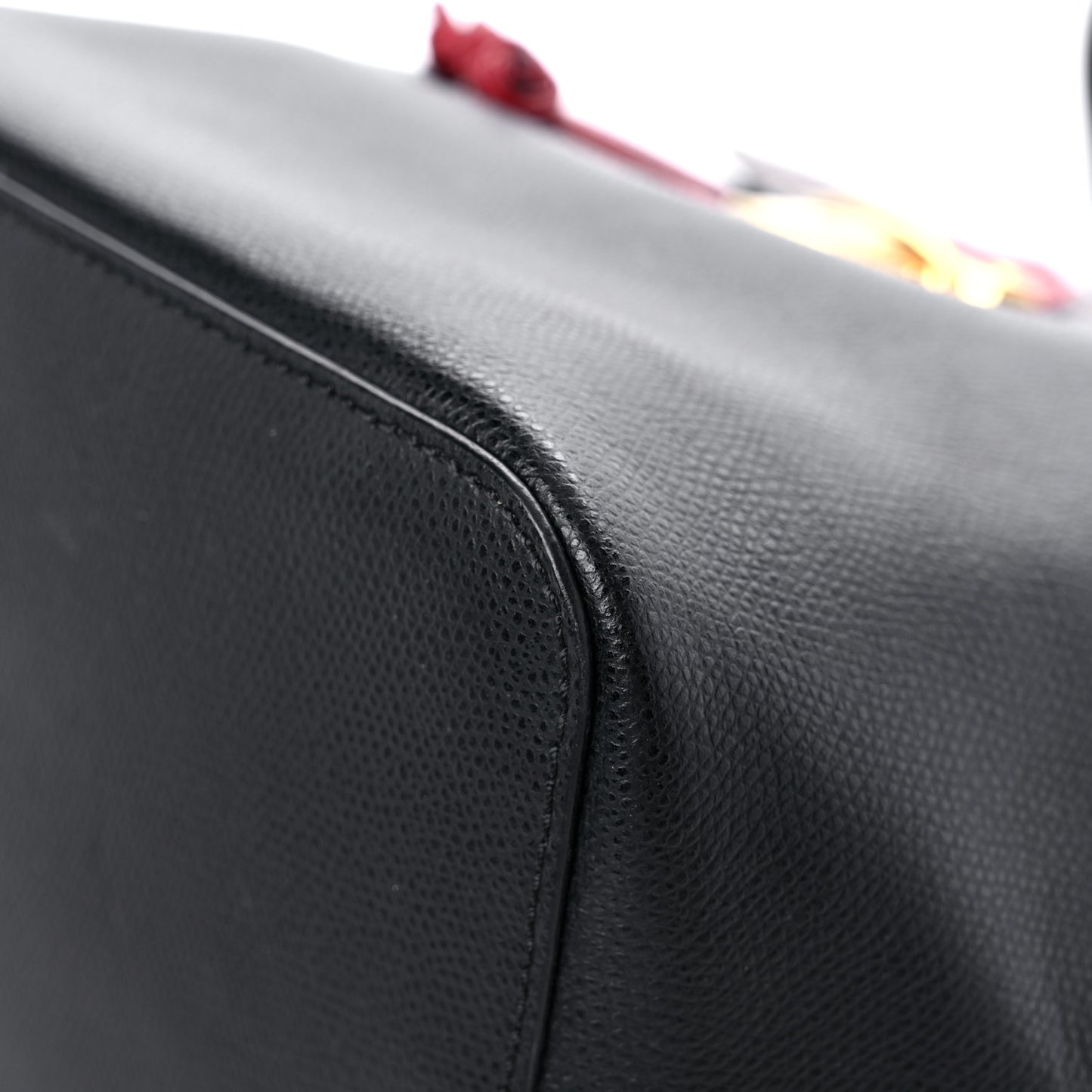 Vitello Cruise Bi-Color FF 1974 Embossed F is Fendi Drawstring Backpack Black Fragola Maya