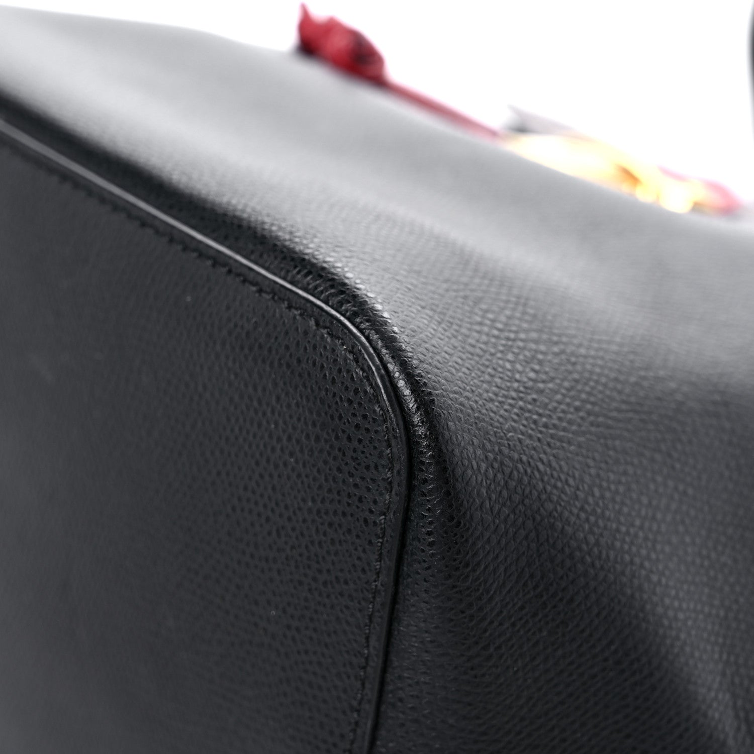 Fendi Vitello Cruise Bi-Color FF 1974 Embossed F is Fendi Drawstring Backpack Black Fragola Maya 9 of 19