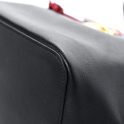 Fendi Vitello Cruise Bi-Color FF 1974 Embossed F is Fendi Drawstring Backpack Black Fragola Maya 9 of 19