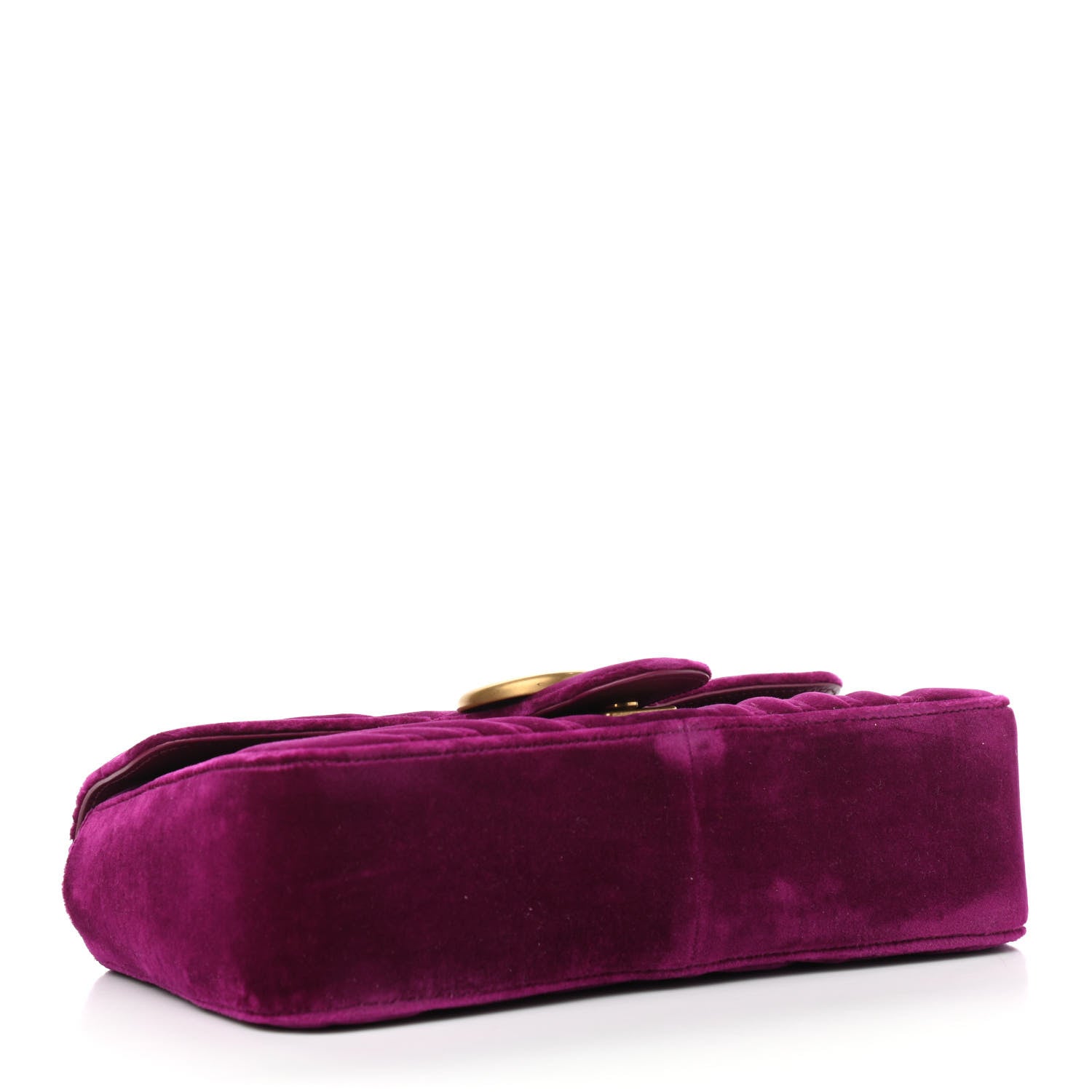 Gucci Velvet Matelasse Small GG Marmont Shoulder Bag Fuchsia Violet Cyclamen 3 of 9
