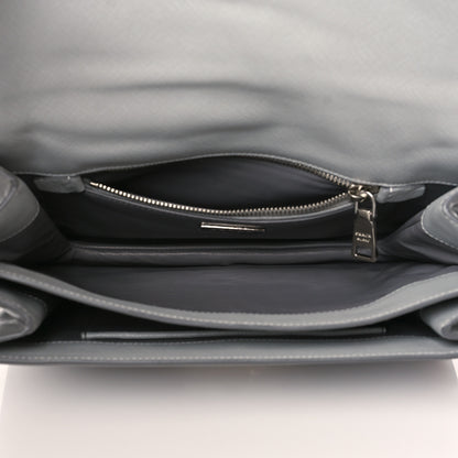 Prada Saffiano Soft Sound Shoulder Bag Marmo Nube 4 of 8