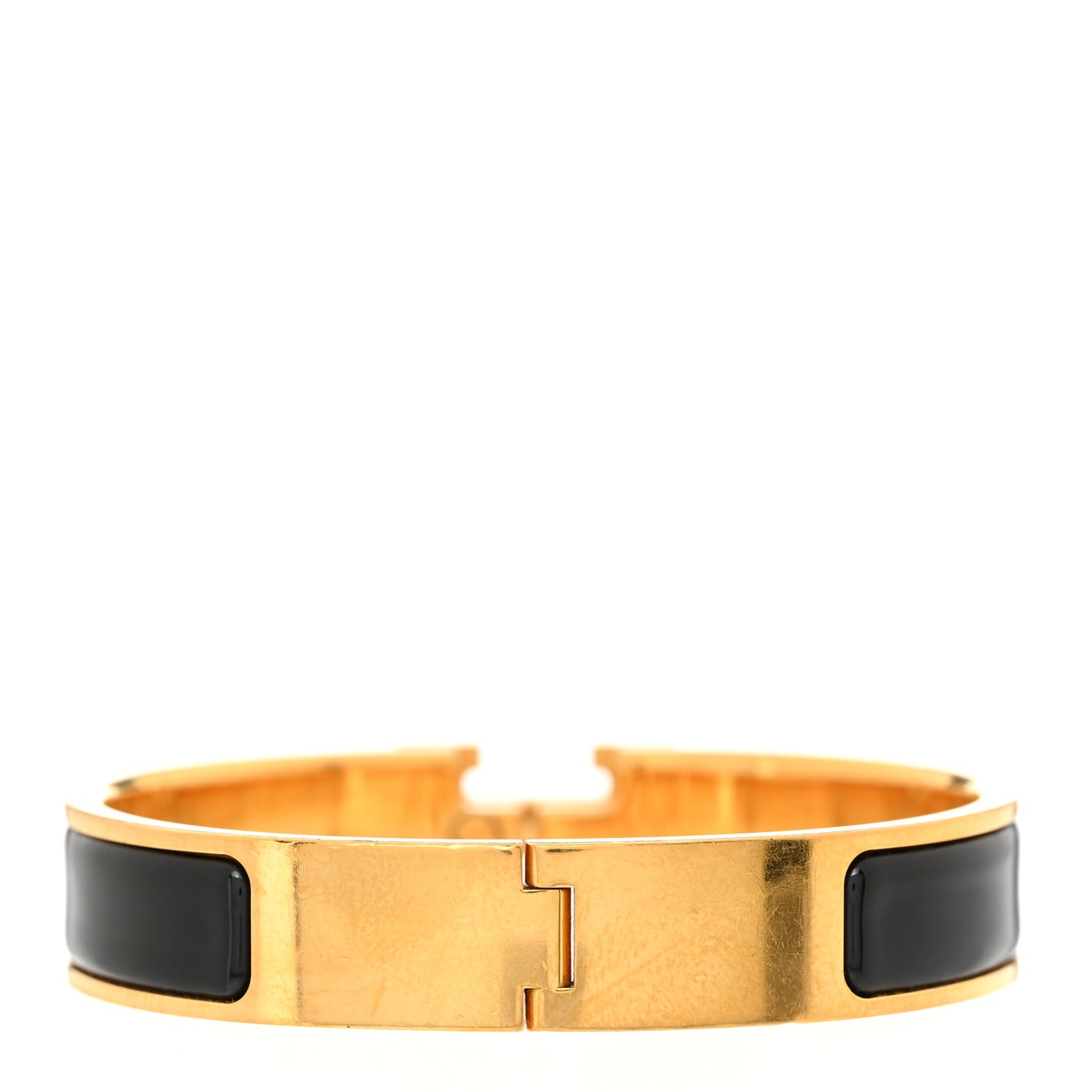 Enamel Narrow Clic Clac H Bracelet PM Black