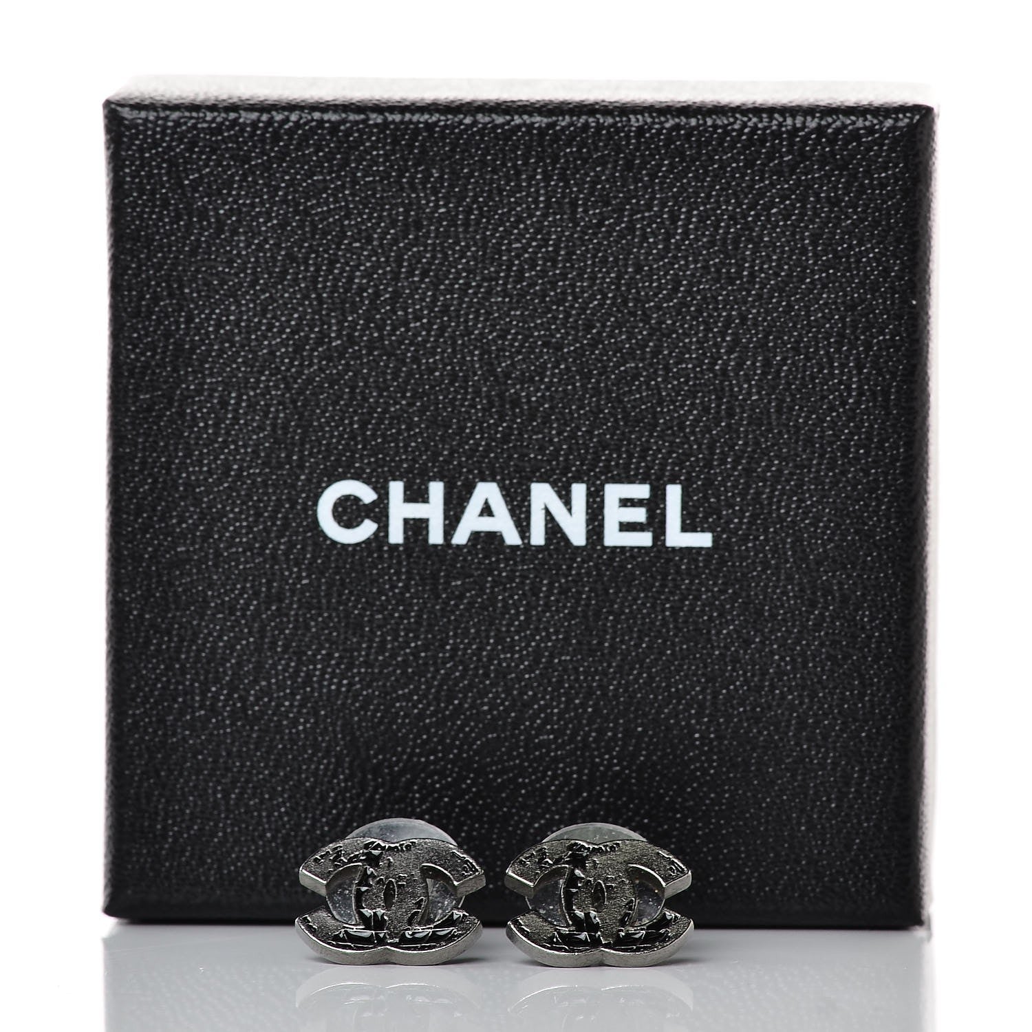 Chanel Ruthenium Globe CC Earrings 5 of 5