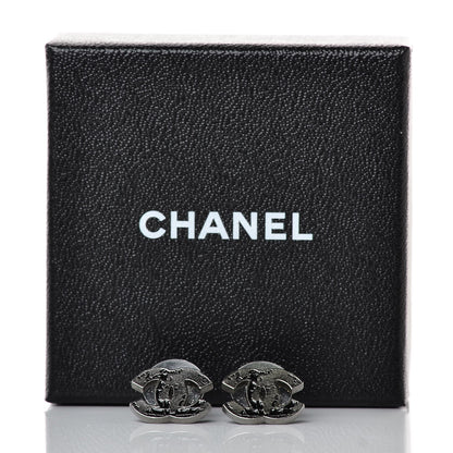 Chanel Ruthenium Globe CC Earrings 5 of 5
