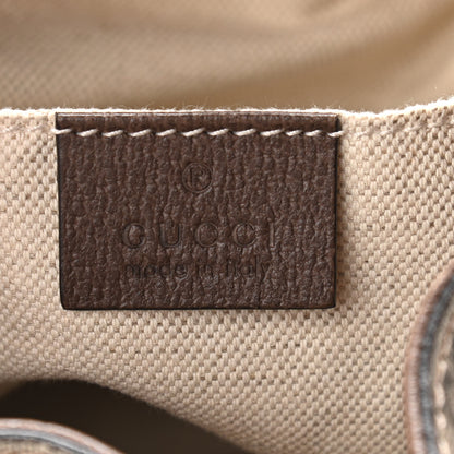 Gucci GG Supreme Monogram Neo Vintage Drawstring Bucket Backpack Beige New Acero Crop 5 of 12
