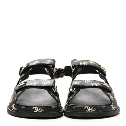 Chanel Rubber CC Dad Sandals 39 Black 2 of 9
