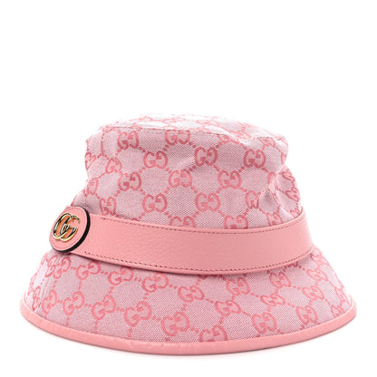 Gucci Monogram Textured Dollar Calfskin GG Jago Bucket Hat M Soft Cotton Candy Dark Cotton Candy 1 of 11
