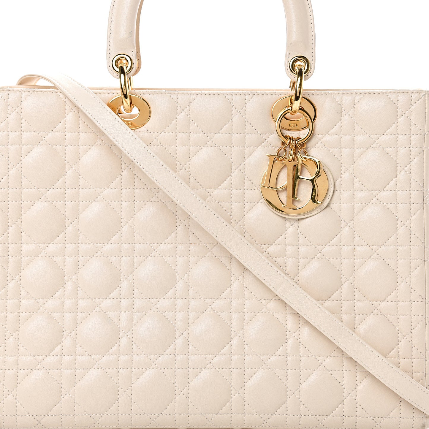 Lambskin Cannage Large Lady Dior Light Beige