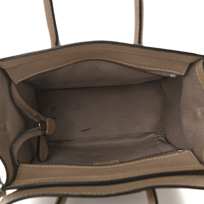 Celine Drummed Calfskin Nano Luggage Dune 5 of 12
