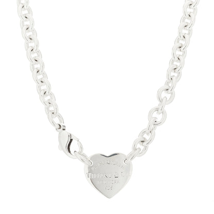 Tiffany Sterling Silver Return to Tiffany Heart Tag Choker Necklace 1 of 5