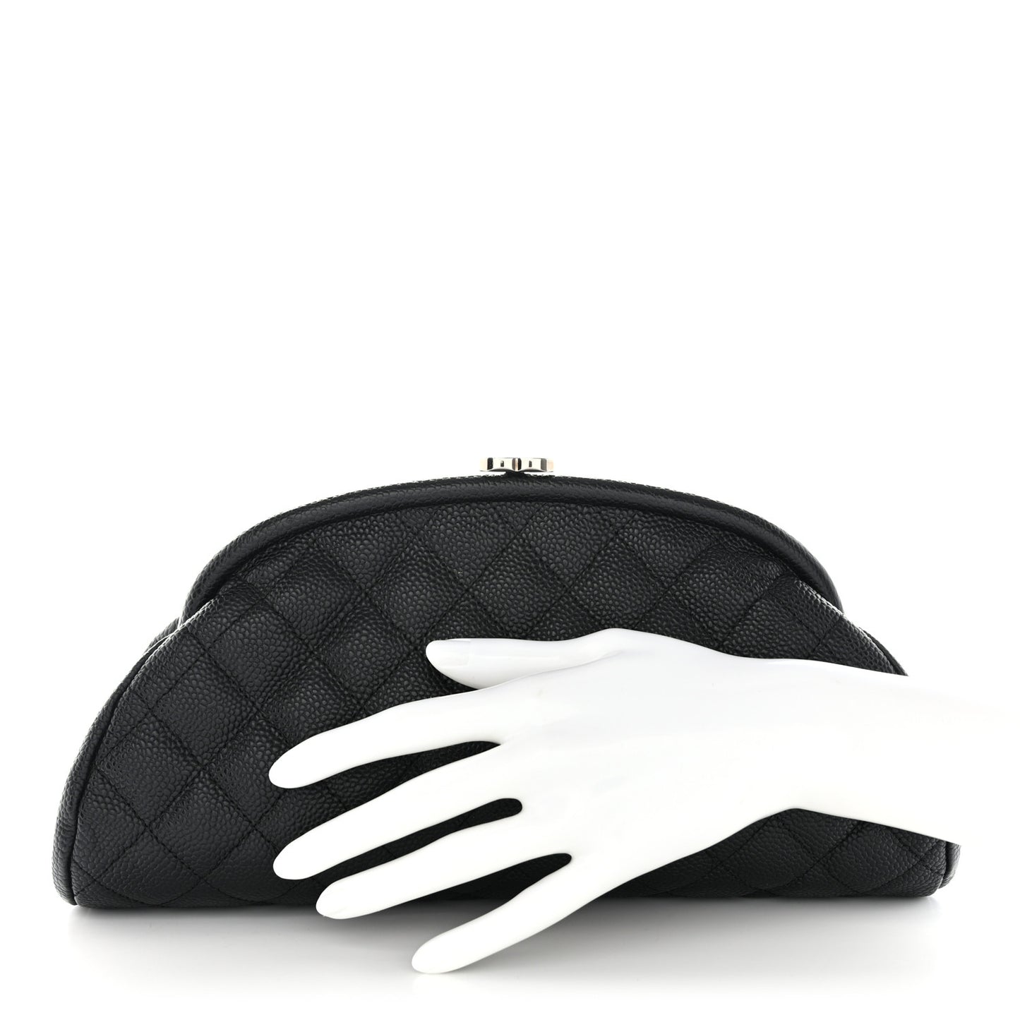 Caviar Quilted Timeless Clutch Black