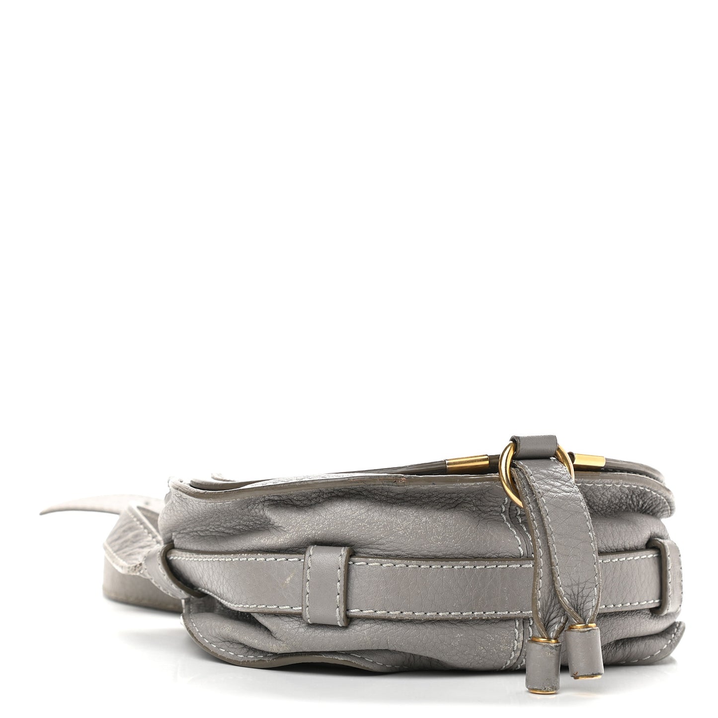 Calfskin Mini Marcie Round Crossbody Bag Cashmere Grey