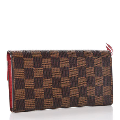 Louis Vuitton Damier Ebene Emilie Wallet Red 3 of 11