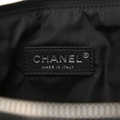 Chanel Neoprene Lambskin Printed Stitch Pouch With Handle Black 6 of 10